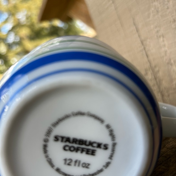 Starbucks mugs set of 2 blue stripe 12oz - Picture 2 of 4
